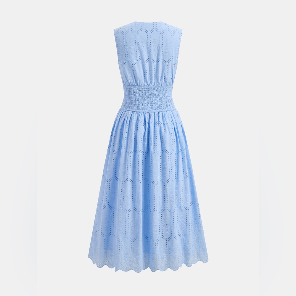 Commense Embroidered Cotton Eyelet Midi Dress - Picture 3 of 4